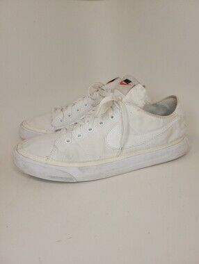 Nike Court Legacy Triple White Canvas Low-Top Sneakers